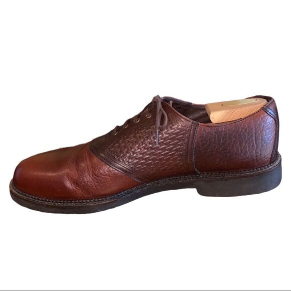H.S. Trask Men’s Leather Oxford Shoes Size 13 Brown Two-Tone Classic Old Money main image 5